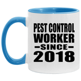 Pest Control Worker Since 2018 - 11oz Accent Mug Blue