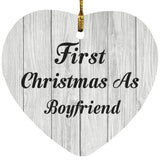 First Christmas As Boyfriend - Heart Ornament F