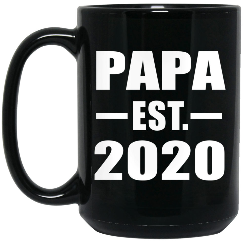 Papa Established EST. 2020 - 15oz Coffee Mug Black
