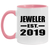Jeweler Established EST. 2019 - 11oz Accent Mug Pink