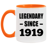 105th Birthday Legendary Since 1919 - 11oz Accent Mug Orange