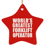 World's Greatest Forklift Operator - Star Ornament
