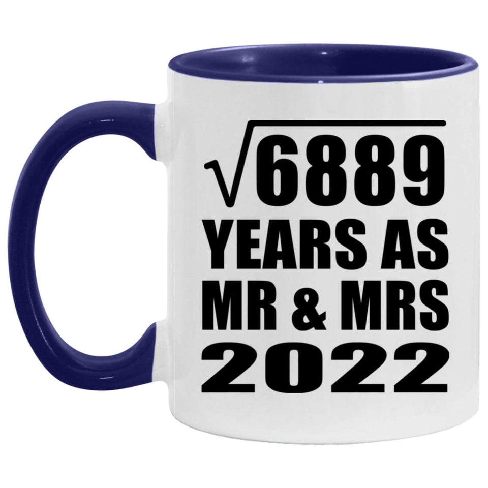 83rd Anniversary Square Root of 6889 Years As Mr & Mrs 2022 - 11oz Accent Mug Purple