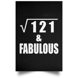 11th Birthday Square Root of 121 & Fabulous - Poster Portrait