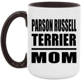 Parson Russell Terrier Mom - 15oz Accent Mug Black