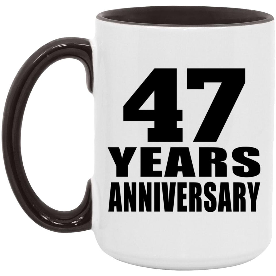 47th Anniversary 47 Years - 15oz Accent Mug Black