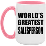 World's Greatest Salesperson - 15oz Accent Mug Pink