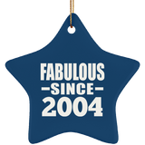 20th Birthday Fabulous Since 2004 - Star Ornament