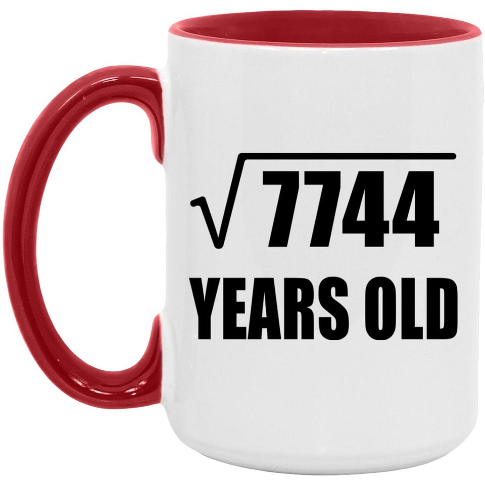 88th Birthday Square Root of 7744 Years Old - 15oz Accent Mug Red