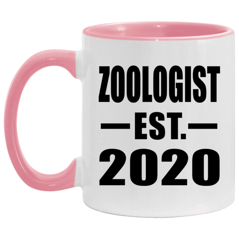 Zoologist Established EST. 2020 - 11oz Accent Mug Pink