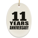 11th Anniversary 11 Years - Oval Ornament