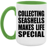 Collecting Seashells Makes Life Special - 15oz Accent Mug Green