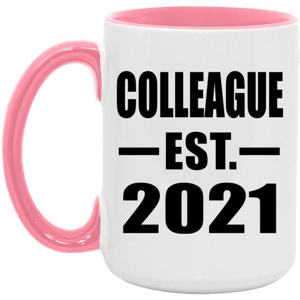 Colleague Established EST. 2021 - 15oz Accent Mug Pink