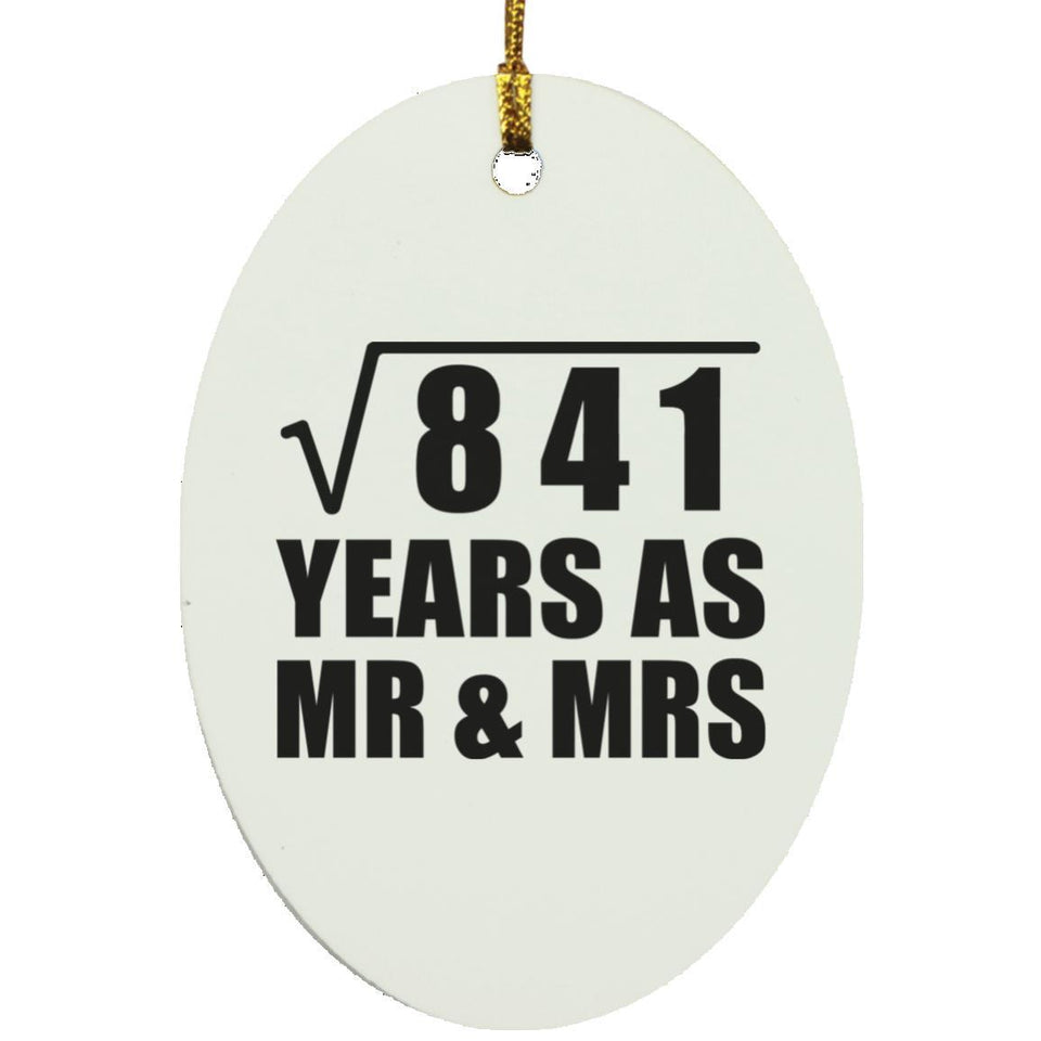 29th Anniversary Square Root of 841 Years As Mr & Mrs - Oval Ornament