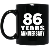 86th Anniversary 86 Years - 11 Oz Coffee Mug Black