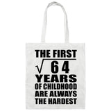 8th Birthday Square Root of 64 Years of Childhood - Tote Bag White