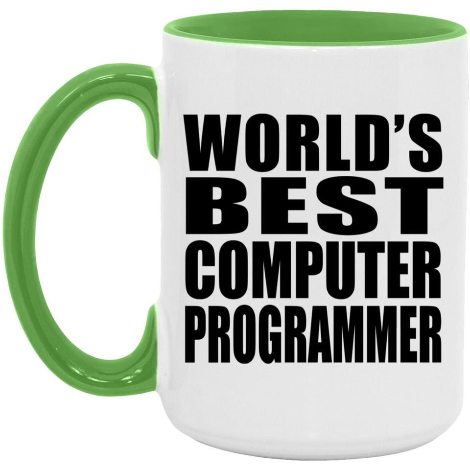 World's Best Computer Programmer - 15oz Accent Mug Green