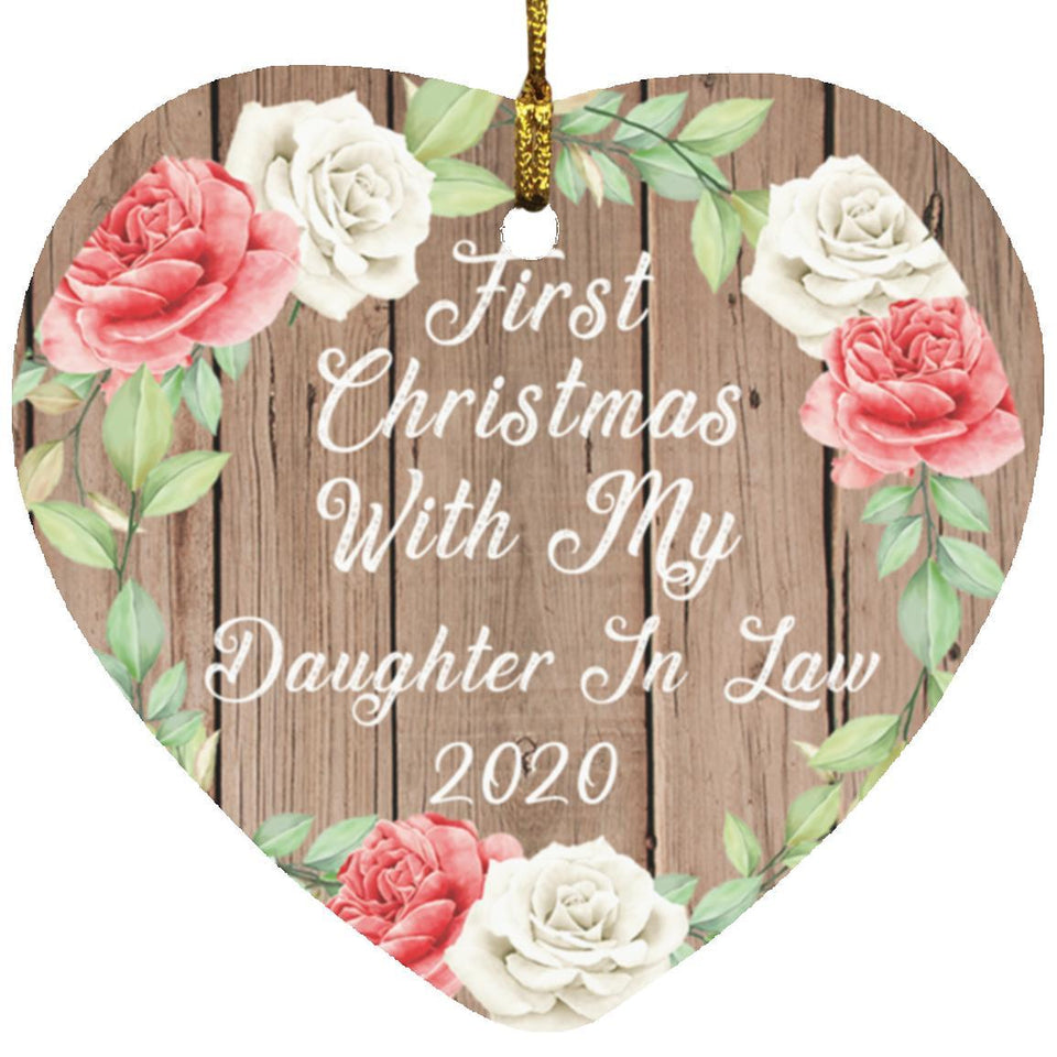 First Christmas With My Daughter In Law 2020 - Heart Ornament B