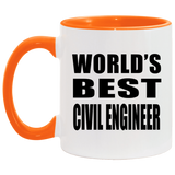 World's Best Civil Engineer - 11oz Accent Mug Orange