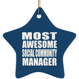 Most Awesome Social Community Manager - Star Ornament