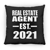 Real Estate Agent Established EST. 2021 - Throw Pillow Black