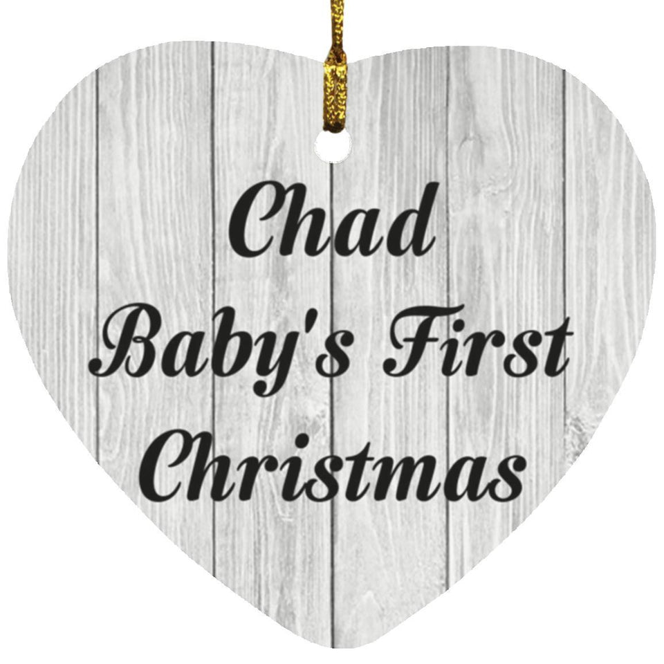 Chad Baby's First Christmas - Heart Ornament F
