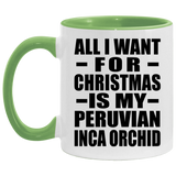 All I Want For Christmas Is My Peruvian Inca Orchid - 11oz Accent Mug Green