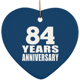 84th Anniversary 84 Years - Heart Ornament