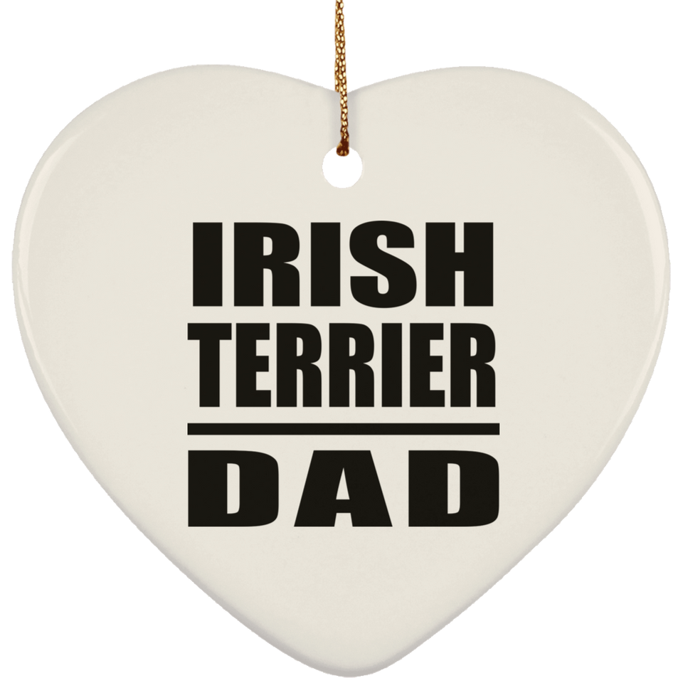 Irish Terrier Dad - Heart Ornament