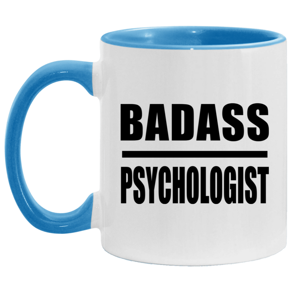Badass Psychologist - 11oz Accent Mug Blue