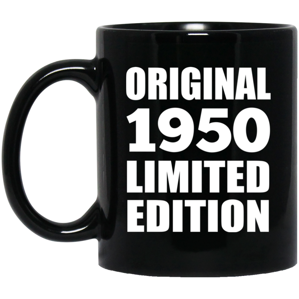 74th Birthday Original 1950 Limited Edition - 11oz Coffee Mug Black