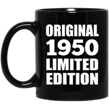 74th Birthday Original 1950 Limited Edition - 11oz Coffee Mug Black