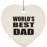 World's Best Dad - Heart Ornament