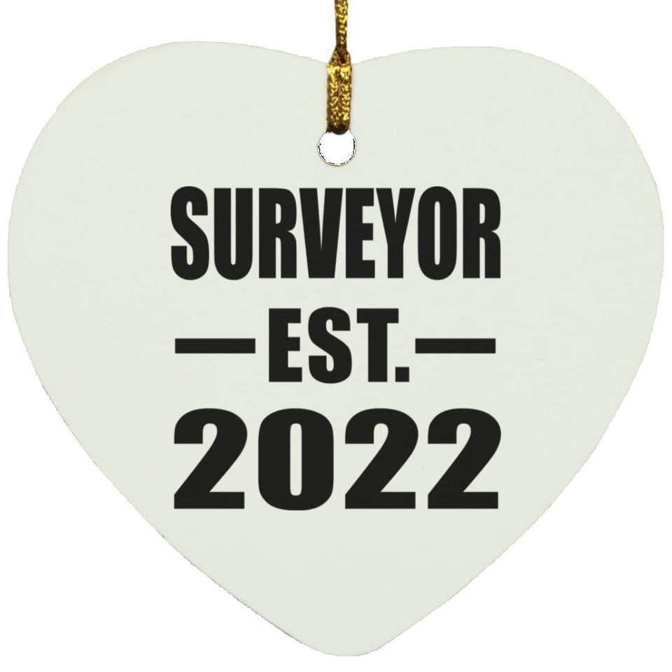 Surveyor Established EST. 2022 - Heart Ornament