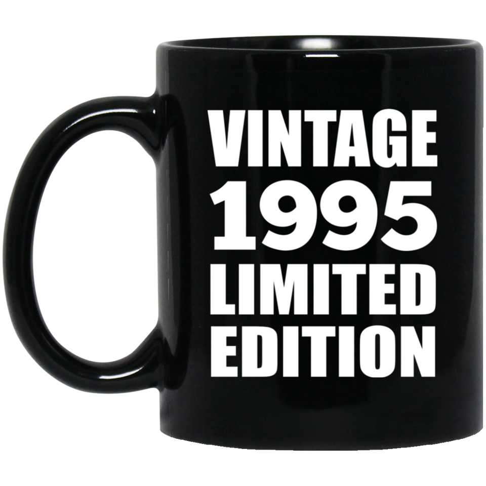 29th Birthday Vintage 1995 Limited Edition - 11oz Coffee Mug Black