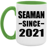 Seaman Since 2021 - 15oz Accent Mug Green