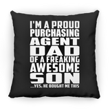 Proud Purchasing Agent Dad Of Awesome Son - Throw Pillow Black