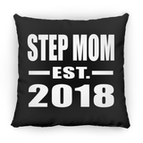 Step Mom Established EST. 2018 - Throw Pillow Black