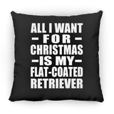 All I Want For Christmas Is My Flat-Coated Retriever - Throw Pillow Black