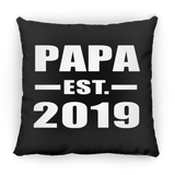 Papa Established EST. 2019 - Throw Pillow Black