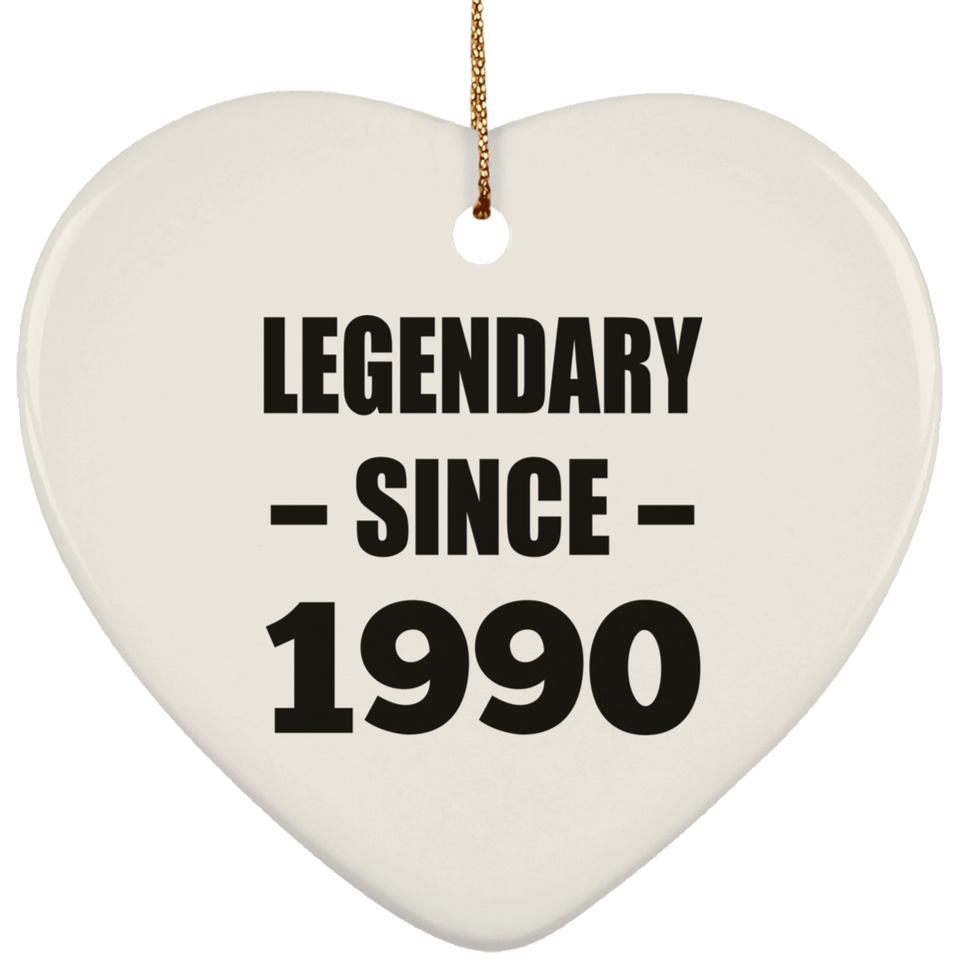 34th Birthday Legendary Since 1990 - Heart Ornament