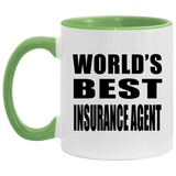 World's Best Insurance Agent - 11oz Accent Mug Green