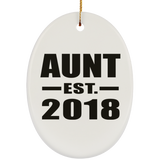 Aunt Established EST. 2018 - Oval Ornament