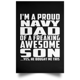 Proud Navy Dad Of Awesome Son - Poster Portrait