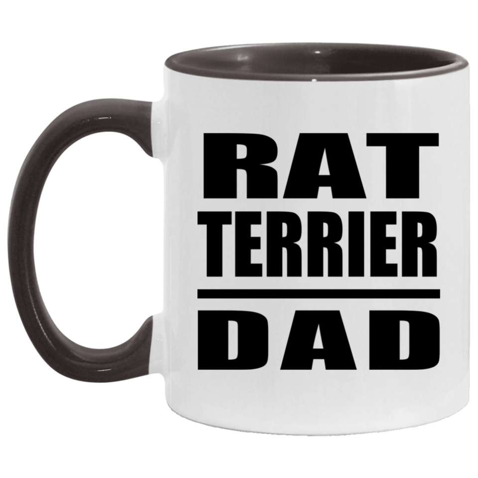 Rat Terrier Dad - 11oz Accent Mug Black