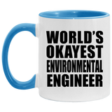 World's Okayest Environmental Engineer - 11oz Accent Mug Blue