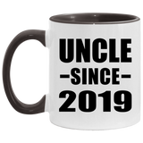 Uncle Since 2019 - 11oz Accent Mug Black