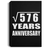 24th Anniversary Square Root of 576 Years Anniversary - Canvas Portrait