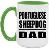 Portuguese Sheepdog Dad - 15oz Accent Mug Green