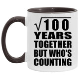 10th Anniversary Square Root of 100 Years Who's Counting - 11oz Accent Mug Black